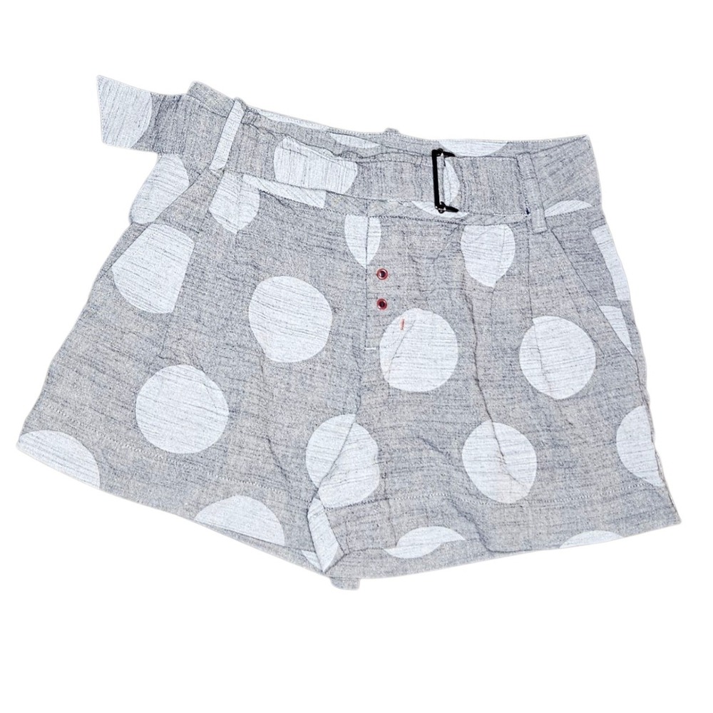 CHOLET Polka Dot Shorts High Waist Belted Casual Summer Shorts Pockets 38 M